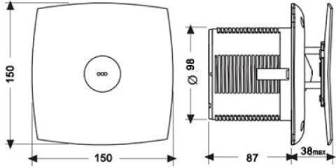 Cata X-Mart 10 Επιτοίχιος Εξαεριστήρας Μπάνιου 98mm Ασημί