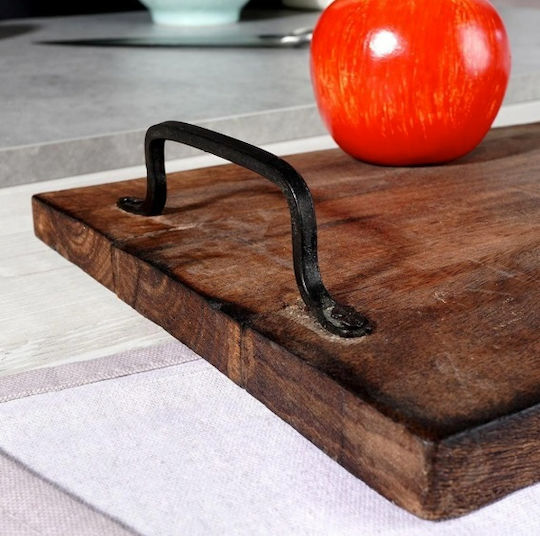 Marva Mango Wooden Cheese Serving Platter with Handle 40.5x22x6cm