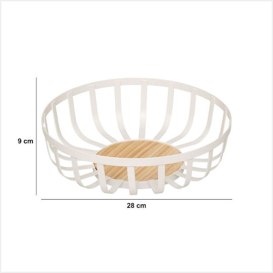 Secret de Gourmet Fruit Bowl Metallic White 28x9x28cm