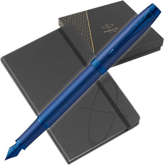 Parker Desk Set with Notebook and Pen IM Monochrome Blue 2pcs Nibs Fine