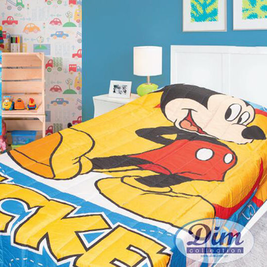 Dimcol Детско Одеяло Единично Mickey Светлосин 160x250см