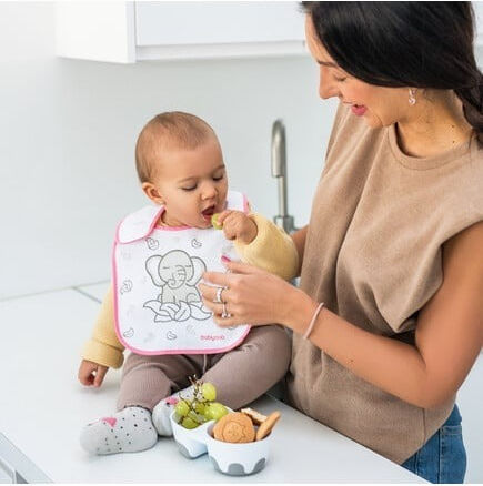 Babyono Καρπουζάκια Σαλιάρα Υφασμάτινη με Αυτοκόλλητο Κόκκινη για 6 m+