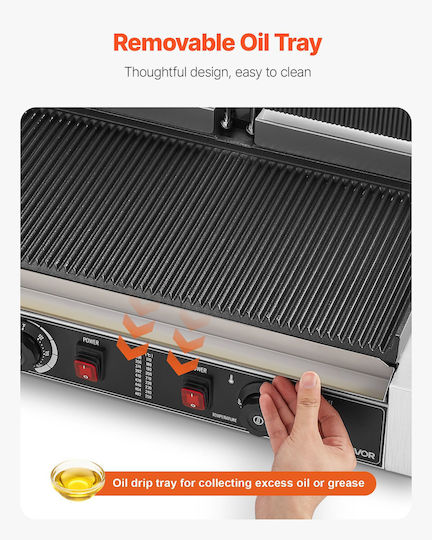 Vevor Commercial Double Sandwich Maker 3600W