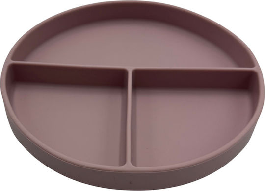 Excellent Houseware Baby Food Plate made of Silicone Pink