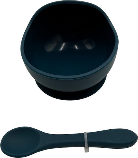 Excellent Houseware Παιδικό Σετ Φαγητοδοχείου από Σιλικόνη Μπλε 2τμχ