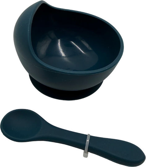 Excellent Houseware Παιδικό Σετ Φαγητοδοχείου από Σιλικόνη Μπλε 2τμχ