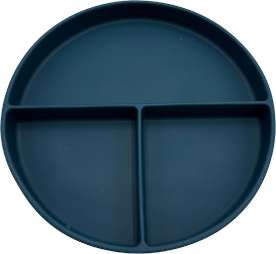 Excellent Houseware Παιδικό Πιάτο Φαγητού από Σιλικόνη Μπλε