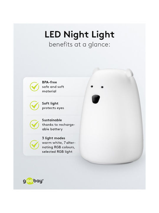Goobay Led Kids Decorative Lamp with Design Projection White 16x11.1x11.1cm