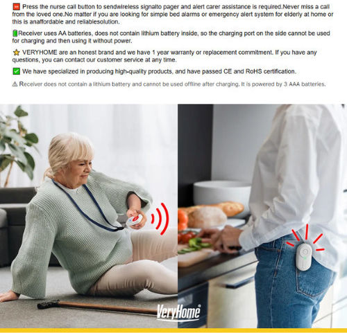 Veryhome Sos Wireless Nurse Call – Alert System for Elderly
