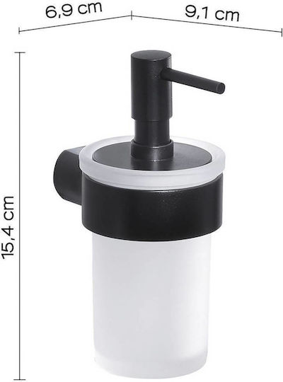Gedy Επιτοίχιο Dispenser Γυάλινο Μαύρο
