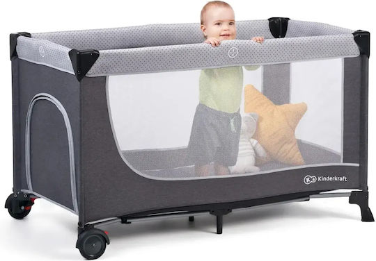 Kinderkraft Leody Laufstall Mit Matratze Grau 126x76cm