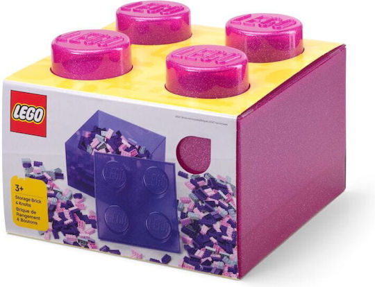 LEGO Παιδικό Κουτί Αποθήκευσης από Πλαστικό Ροζ