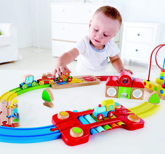 Hape Curved Set mit Zug aus Holz mit Ton für 3+ Jahre alt+ Jahre