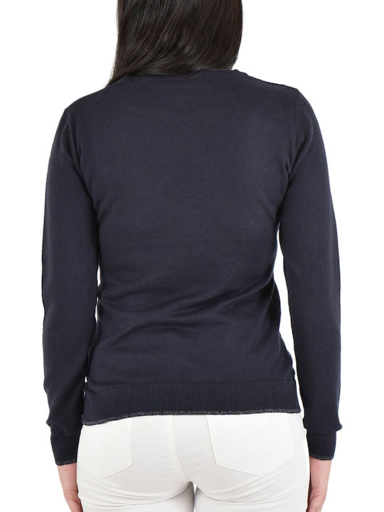 Pam Winter Women's Blouse Long Sleeve Blue Nero