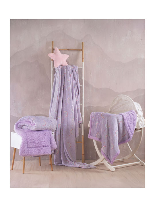 Rythmos Nelie Σετ Κουβερτοπάπλωμα Κούνιας Λιλά 110x140cm