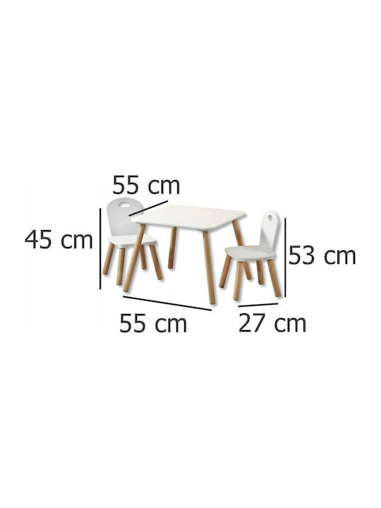 Kids Table and Chairs Set made of Wood White Kesper Kids Table and Chairs Set made of Wood White Kesper