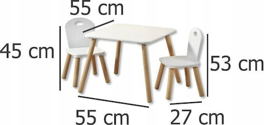 Σετ Παιδικό Τραπέζι με Καρέκλες από Ξύλο Kesper
