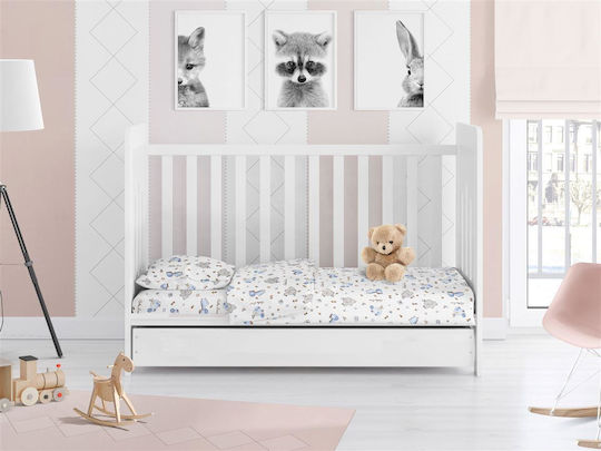 Dimcol Baby Bettbezug White-sky Blue 120x160cm.