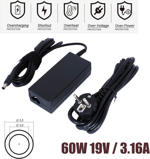 Laptop Power Adapter Charger Samsung Ad-6019r Pa-1600-66 Adp-60fh B Samsung Np270e Oem High Quality Code 60002