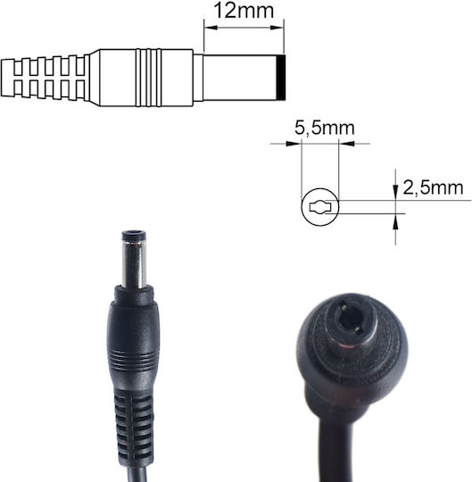 Τροφοδοτικό Laptop Ac Adapter Φορτιστής Toshiba 19v 3.42a 65w 5.5mm X 2.5mm P300-1gq Pspcce-04v00uge Laptop Notebook Charger Oem Υψηλής Ποιότητας Κωδ.60012