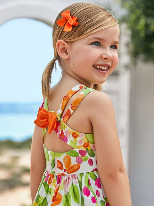 Children's Dress Sleeveless Satin Floral Multicolour