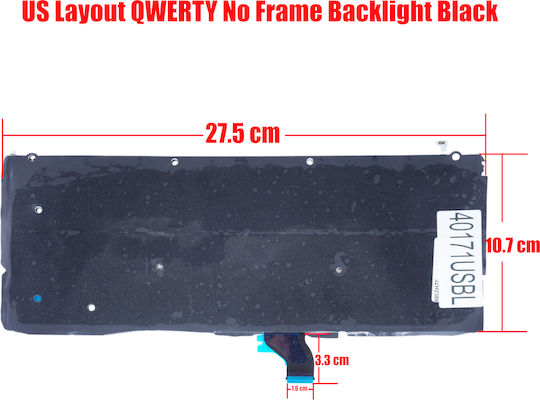 Tastatură Laptop Apple MacBook Pro Retina 13" A1502 2013 2014 Mf839 Mf840 Mf841 Me864 Me664 Me293 Me294 Us Fără Ramă Negru Cod 40171usbl