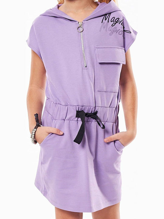 Children's Dress Short Sleeve Purple
