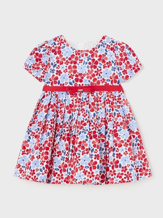 Children's Dress Short Sleeve Satin Red