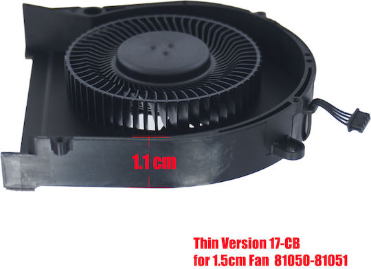 Laptop CPU Cooling Fan HP Omen 17-cb GTX1660 17t-cb000 17-cb0007tx 17-cb0008tx MG75091V1-1C020-S9A L57367-001 ATZK0001SC0 TPN-C144 11mm Width 4pin Code 81048
