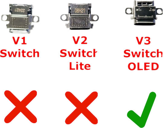Βύσμα Τροφοδοσίας Usb-c Type C V3 Charging Port Socket Usb-c Connector Replacement Nintendo Switch Oled Console Κωδ.1-game210