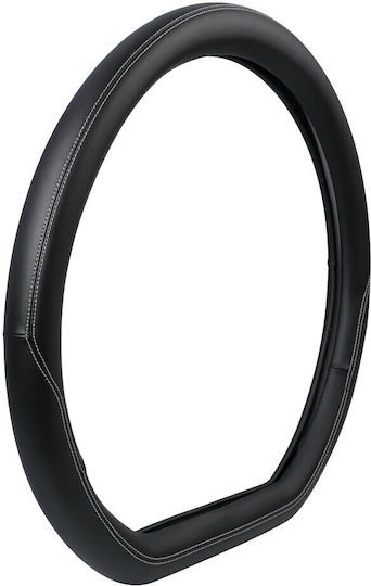 Lampa Auto-Lenkradabdeckung Club Sport Synthetisch Schwarz mit Schwarzer Naht