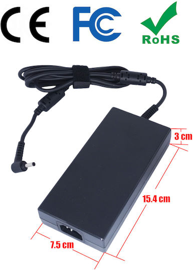 Φορτιστής Laptop 200W 20V 10A για MSI με Αποσπώμενο Καλώδιο Τροφοδοσίας