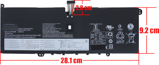 60wh Kompatible Batterie für Lenovo IdeaPad / Yoga Lenovo Ideapad Yoga 9-14ITL5, L19M4PH2, L19C4PH2 mit 7820mAh