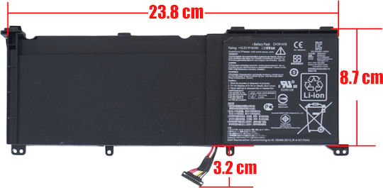 C41n1416 Съвместима Батерия за Asus Zenbook / ROG Asus ZenBook Pro N501J, N501JW, N501L, UX501JW, G601J с 3950mAh