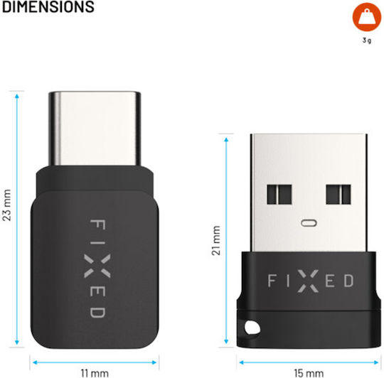Fixed Конвертор USB-A / USB-C мъжки към USB-A / USB-C женски