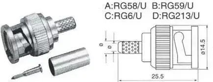 Wtyk Bnc Rg6-u Connector