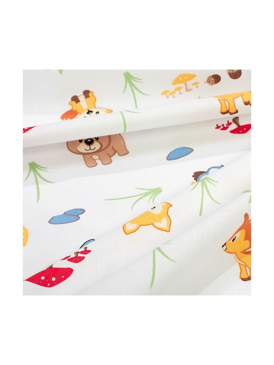 Dimcol Baby Sheets Set Crib Cotton White-Sky Blue Multicolored 120x160cm 3pcs