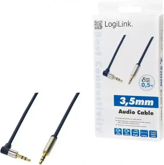 LogiLink 3.5mm Jack Cable Male - 3.5mm Male Black 0.5m CA11050