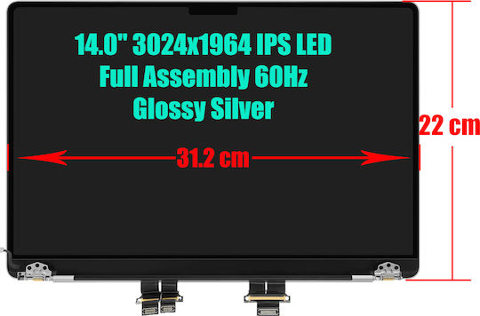 Екран 14" IPS / 60Hz Гланциран за Лаптоп Apple MacBook Pro M1 A2992, A2442, M2 A2779, M3 A2918 1-SCR0692