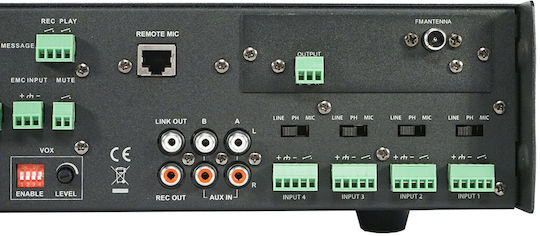Ihos IPA-480 Integriert Kommerzieller Verstärker mit 6 Zonen und FM/Bluetooth-Anschlüssen
