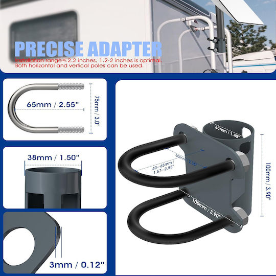Κιτ Τοποθέτησης - Steel RV Pole Mount Compatible for Starlink V2 Adjustable Outdoor Antenna 1-PER0015