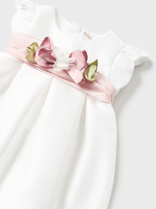 Girls Dress Short Sleeve Cream