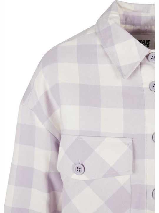 Дамско Проверено White Sand/Soft Lilac Overshirt Oversized