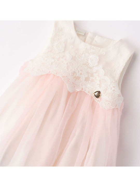 Children's Dress Sleeveless Knitted Powder Pink