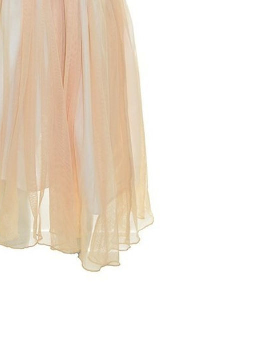 Kinderkleid Ärmellos Tüll Weiß
