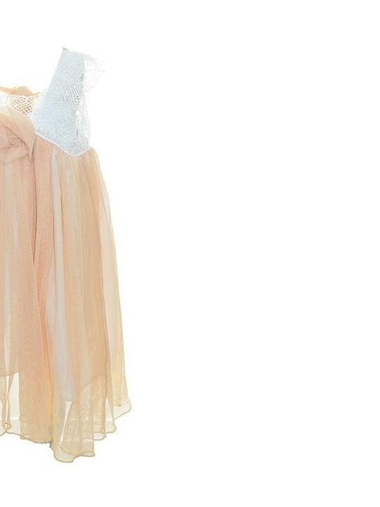 Kinderkleid Ärmellos Tüll Weiß