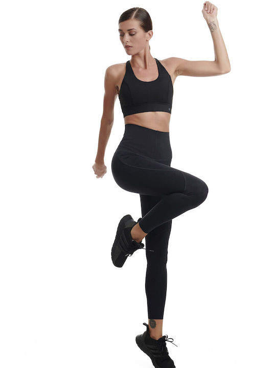 Damen Gekürzte Formendefinition Leggings Hohe Taille Schwarz