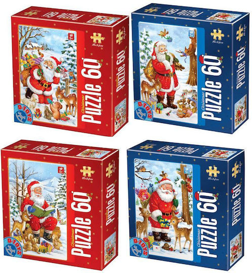 Kinderpuzzle Weihnachten Santa Claus 60pcs (Verschiedene Designs) 1Stück D-Toys