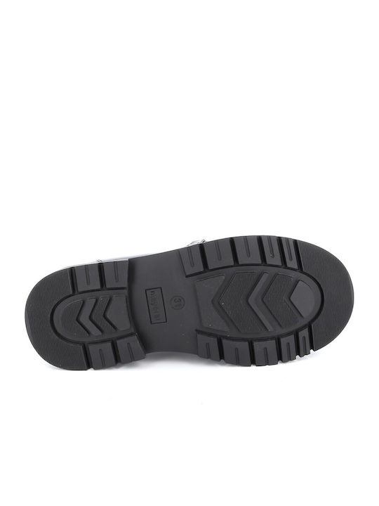 Girls Leather Slip-On Moccasins Black