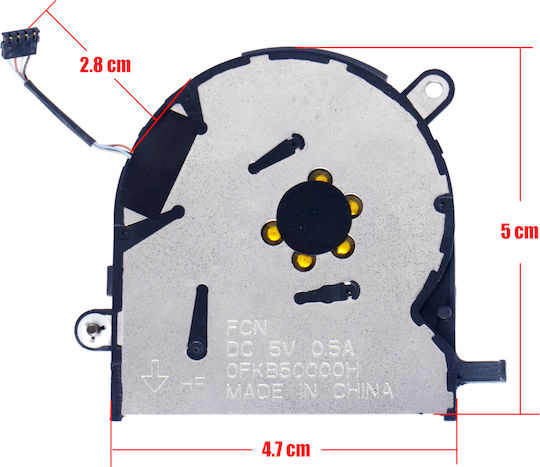Ανεμιστηράκι Laptop Cpu Cooling Fan Hp Elitebook X360 1030 G3 L34272-001 Nd55c02-17g04 0fkb30000h 0fkb50000h Cfhq288 Cfhq289h L31859-001 Nd55c02-17g03 0fkb50000h 4pin Κωδ.81143